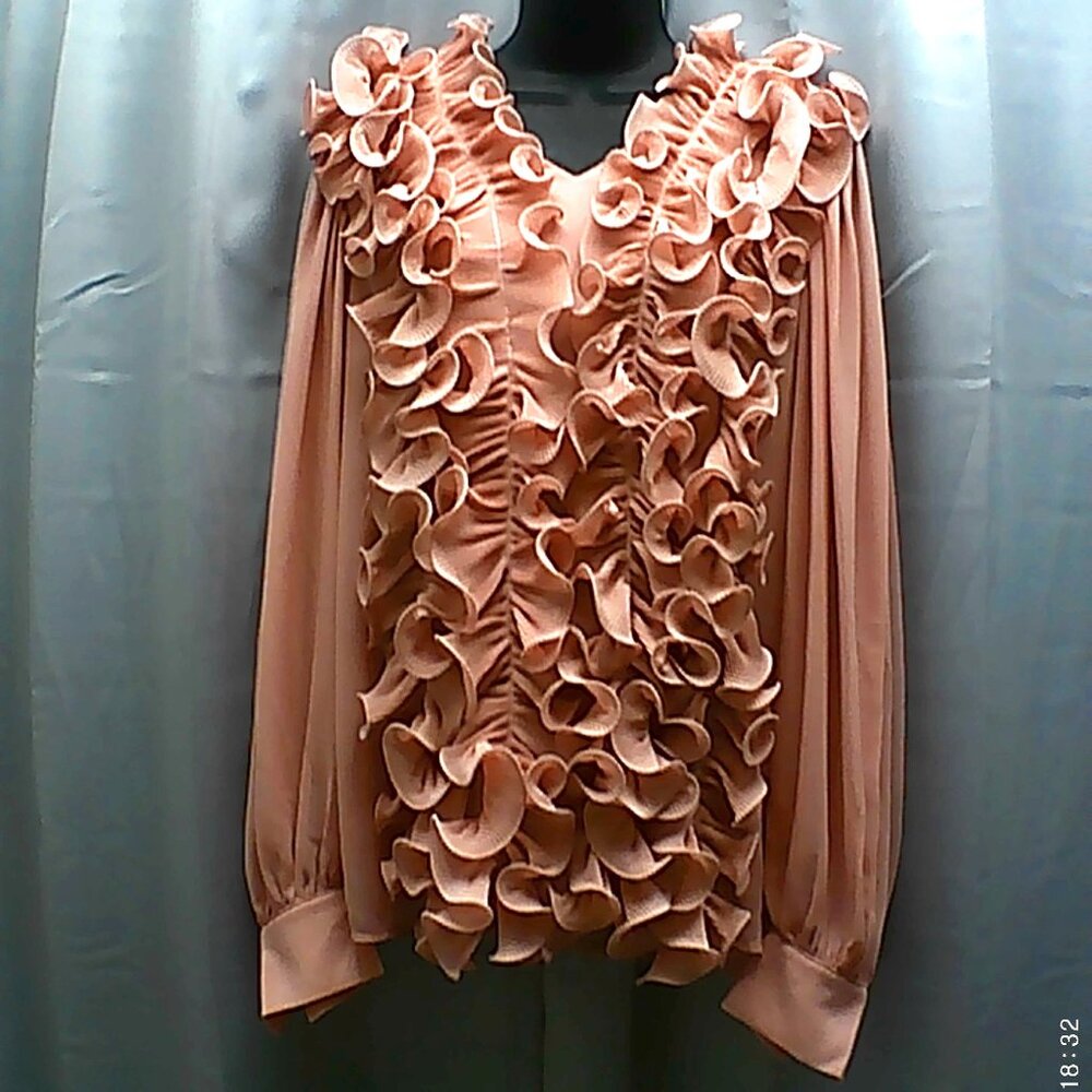 Shein Pink Ruffled Blouse